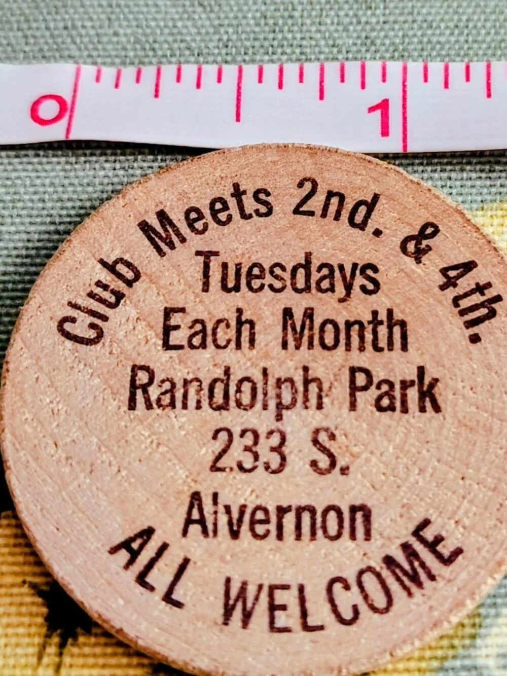 Vintage Tucson Coin Club Wooden Nickel, Arizona, 13th Annual Show 1977